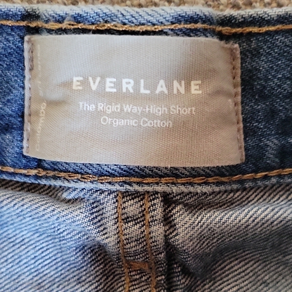 Everlane Blue Jean Shorts High-Waisted Distressed Size 24 - Picture 6 of 10
